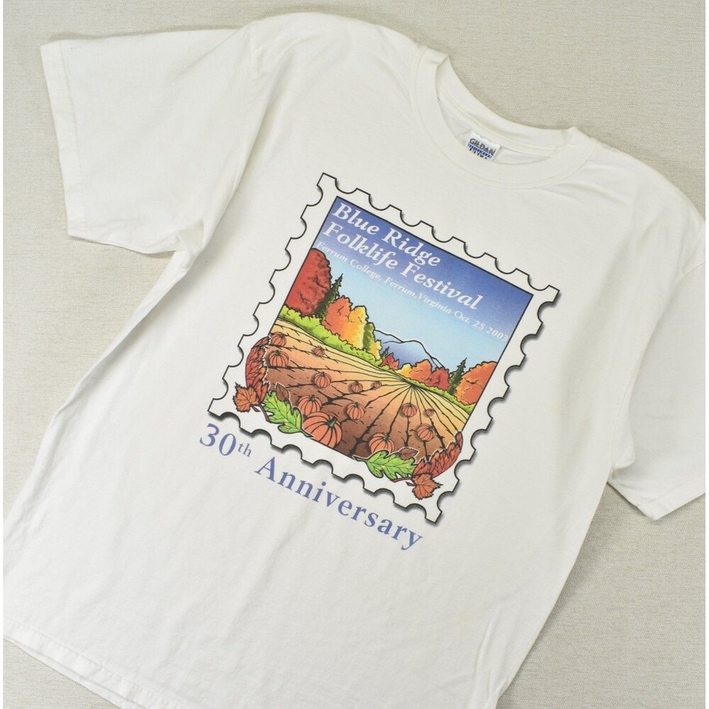 Vintage Blue Ridge Folklife Festival T Shirt Mens XL White 30th Anniversary 2003